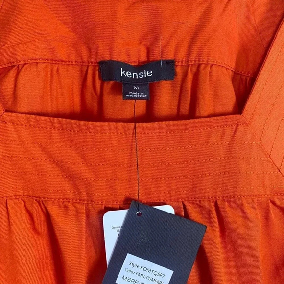 NWT Kensie Tencel Orange Top - Picture 6 of 12